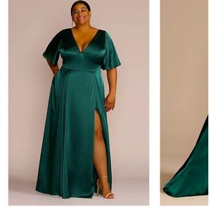 GALINA SIGNATURE
charmeuse flutter-sleeve a-line bridesmaid dress